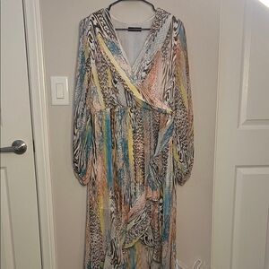 Elegant Multicolor Long Sleeve Dress